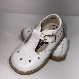 Footmates Harper White Leather T-Strap Mary Jane Dress Shoes Toddler Girls 3